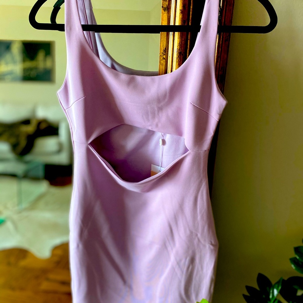 Mini front Cutout Lavender Dress